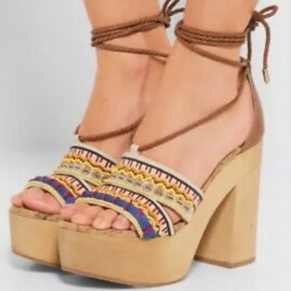 🔥 Sam Edelman Mel Saddle Embroidered Sandals